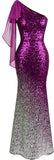 Asymmetric Sequin Mermaid Prom Dress