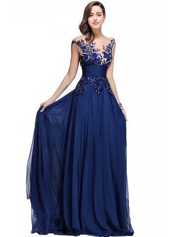 Blue Long Evening Gowns