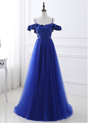Spaghetti Straps Backless Prom Dresses With Beadings