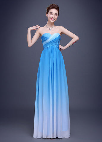 Chic Gradient Chiffon Sweetheart Neckline A-line Prom Dress