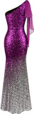 Asymmetric Sequin Mermaid Prom Dress