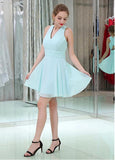 Sweet Chiffon V-neck Neckline Short Length A-line Homecoming Dresses
