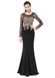 Fabulous Crystal Shuang Ma Jewel Neckline Sheath Evening Dresses With Lace Appliques