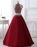 Satin Sequined Prom Dresse
