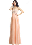 Elegant Chiffon Sweetheart Neckline Floor-length A-line Prom Dresses With Beaded Lace Appliques
