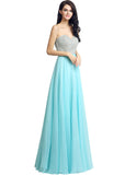 Stunning Chiffon Sweetheart Neckline A-Line Prom Dresses With Rhinestones