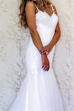 Backless Open Back Lace Appliques Straps  Wedding Dress