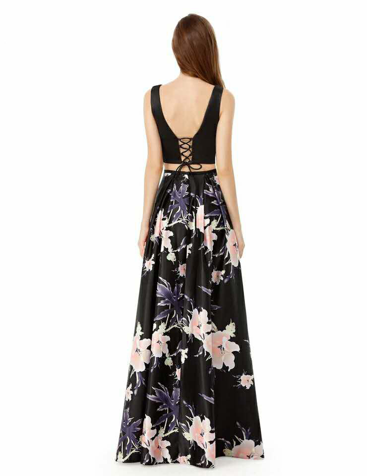 Black Floral Print Prom Dresses – Sassymyprom