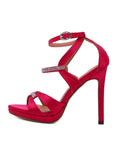 Amazing Suede Upper Round Toe Stiletto Heels Party Shoes