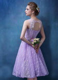 Marvelous Lace Scoop Neckline A-Line Homecoming Dresses With Lace Appliques