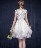 Lovely Pink Foral Ruffles Lace Short Prom Homecoming Dress