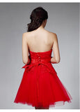 Stunning Lace & Tulle Strapless Neckline Short A-line Homecoming Dress