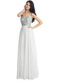 Alluring Chiffon Sweetheart Neckline A-line Prom Dresses With Lace Appliques