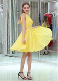 Chiffon Jewel Neckline Short Length A-line Homecoming Dresses With Beadings
