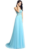 Wonderful Chiffon Sweetheart Neckline Full-length A-line Prom Dresses With Beadings