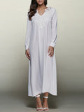 White Crochet Trim Maxi Flowing Dress