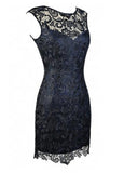 Chic Lace Bateau Neckline Short Sheath Homecoming Dress
