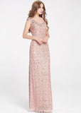 Elegant Sequins Scoop Neckline Sheath Formal Dress