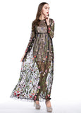 Floral Charming Tulle Jewel Neckline A-line Prom Dresses With Embroidery