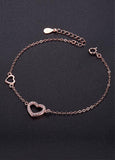 Zircon Heart 925 Sterling Silver Bracelet