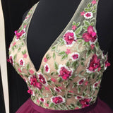 Red Princess V-neck Sleeveless Appliqued Homecoming Dress