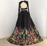 Floral Flowers Pattern Print Two Piece Prom Dresses