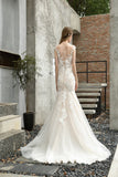 Trumpet Lace See Through Sleeveless Mermaid Wedding Dress