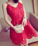 Spaghetti Straps Backless Short Homecoming Dress With Keyhole