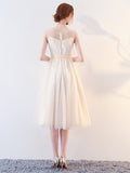 Scoop Tea-Length Prom Dress