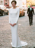 Cut-out Back Mermaid Four Way Spandex Jewel  Wedding Dress