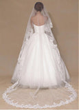 Chic Tulle Wedding Veil With Sequins Lace