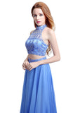 Cut-out Two-piece Evening Dress