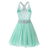 Women's Short/Mini Halter A Line/Princess Homecoming Dresses Beaded Bodice