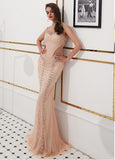 High Collar Sexy Beading Mermaid Evening Dress