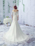 Off-The-Shoulder Appliques Mermaid Wedding Dress