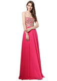 Delicate Chiffon Sweetheart Neckline Natural Waistline A-line Prom Dresses With Hot Fix