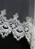 Beautiful Tulle Cathedral Wedding Veil With Lace Applique Edge