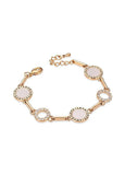 Zircon Ring and Engraved Enameled Circle Bracelet