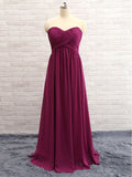 A-line Princess Sweetheart Simple Sleeveless Open-back Prom Dress