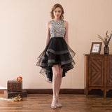 Asymmetrical Back Crystal Homecoming Dresses