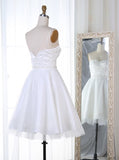 Spaghetti Straps Short White Homecoming Dress