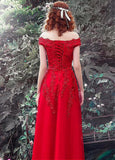 Prom Dresses With Beaded Lace Appliques