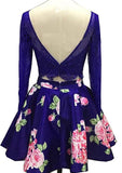 Two Piece Floral Cocktail Party Dress