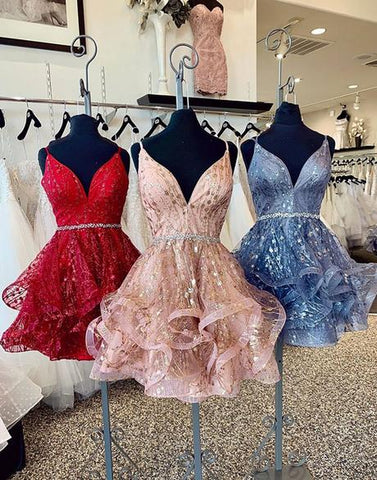Lovely Sparkly Beading Backless Coral Short Mini Homecoming Dress