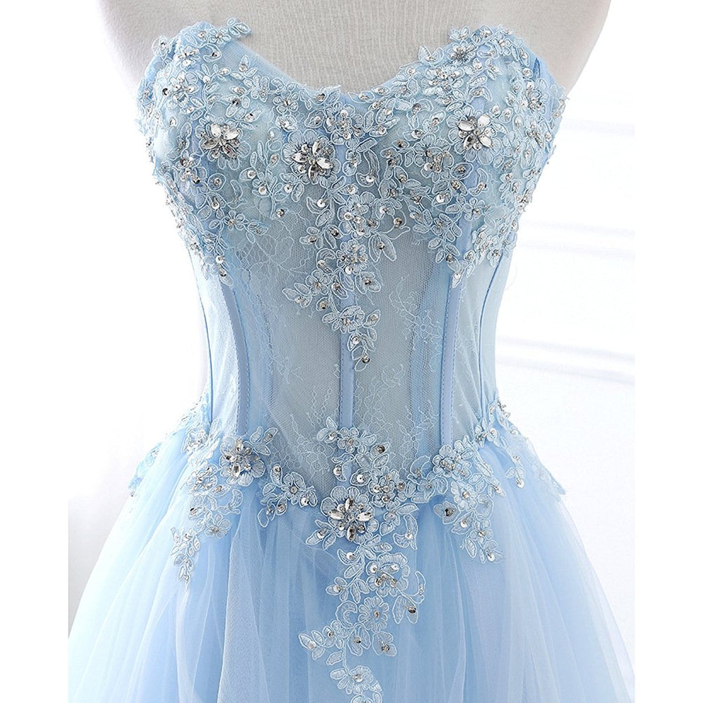 Ice Blue Lace Up Prom Dress – Sassymyprom Ice Blue Lace Up Prom Dress – Sassymyprom