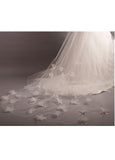 Gorgeous White Tulle Two-tier Veil With Tulle Flowers For Your Glamorous Wedding Dress