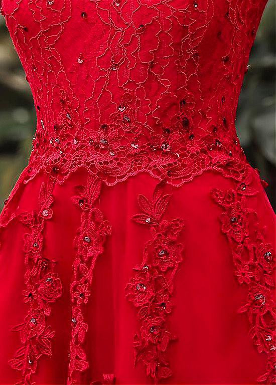 A Line Two Piece Tulle Off The Shoulder Beadings Prom Dress LBQ3034