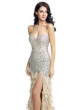 Brilliant Tulle Sweetheart Neckline Floor-length A-line Evening Dresses With Slit