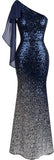 Asymmetric Sequin Mermaid Prom Dress