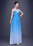 Chic Gradient Chiffon Sweetheart Neckline A-line Prom Dress